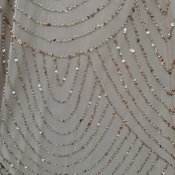 New Adrianna Papell beaded blouson Art Deco gown - Picture 8 of 15